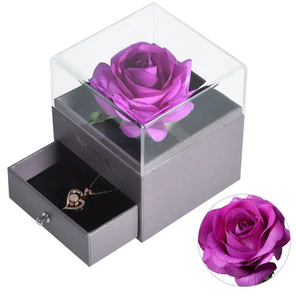 Jewelry Box Preserved Flower Rose Necklace Box