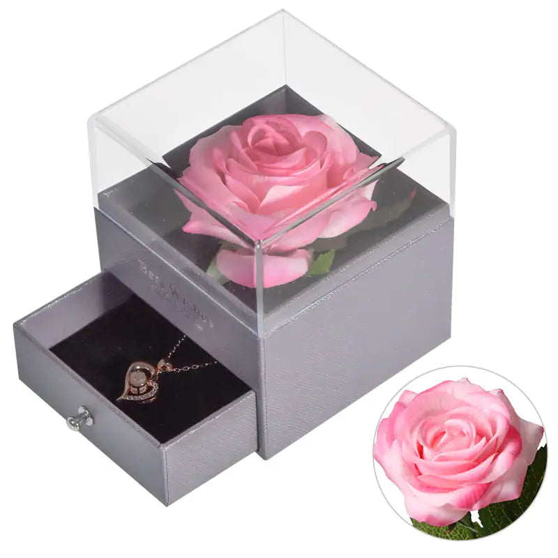 Jewelry Box Preserved Flower Rose Necklace Box