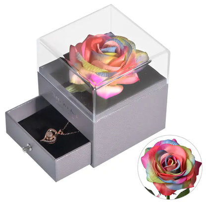 Jewelry Box Preserved Flower Rose Necklace Box