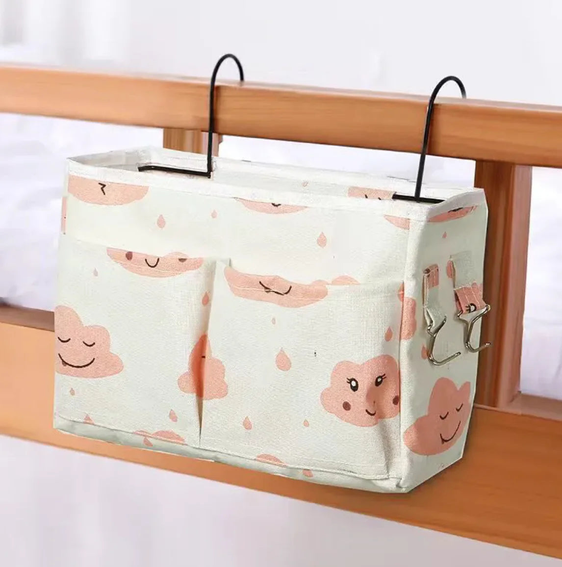 Bedside Fence Storage Box Basket Hanging Bag