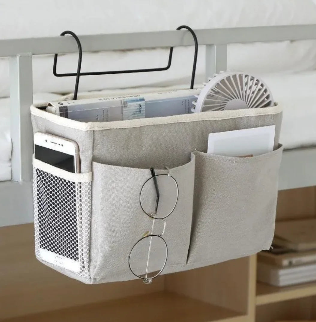 Bedside Fence Storage Box Basket Hanging Bag