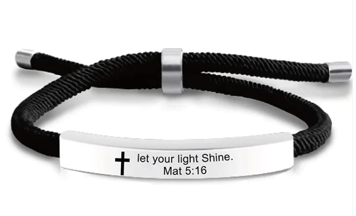 Stainless Steel Scripture Cross Bracelet